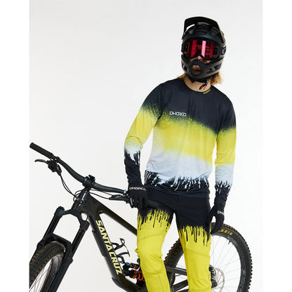 Maillot DHARCO RACE ACID RAIN Mangas Largas Negro/Amarillo
