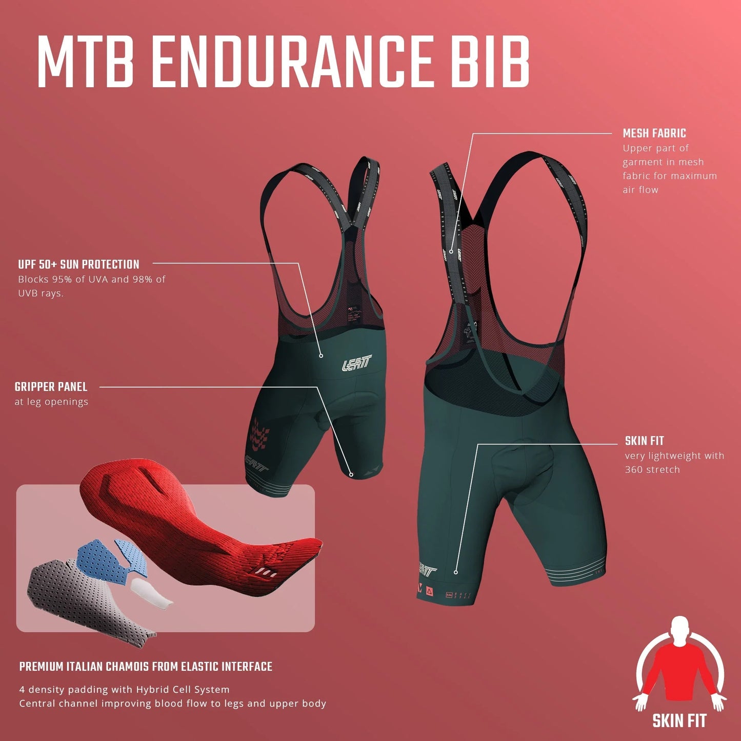 Culotte LEATT MTB ENDURANCE 6.0 Negro