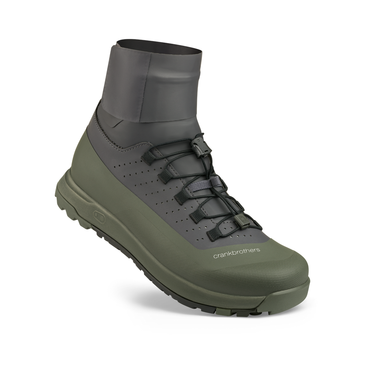 Zapatillas de MTB CRANKBROTHERS MALLET TRAIL SPEEDLACE SEAL gris/verde - vista de tres cuartos
