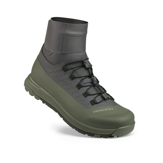 Zapatillas de MTB CRANKBROTHERS MALLET TRAIL SPEEDLACE SEAL gris/verde - vista de tres cuartos
