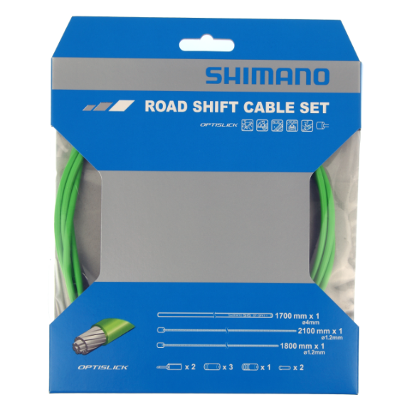 SHIMANO OT-SP41 Kit de cable y funda de cambio Optislick Verde