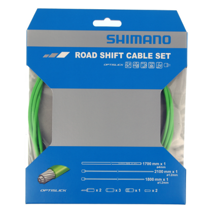 Kit de Cables y Fundas de Desviador SHIMANO OT-SP41 Optislick Verde