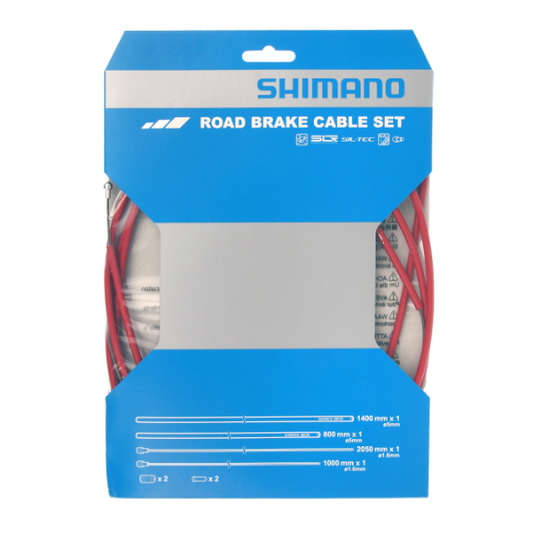 SHIMANO Kit de cable y latiguillo de freno PTFE Rojo