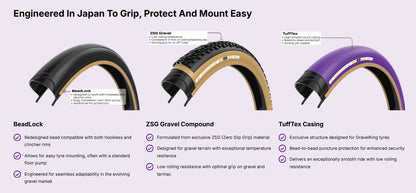 Neumático PANARACER GRAVELKING ZX+ TLR Tubeless Ready Marrón