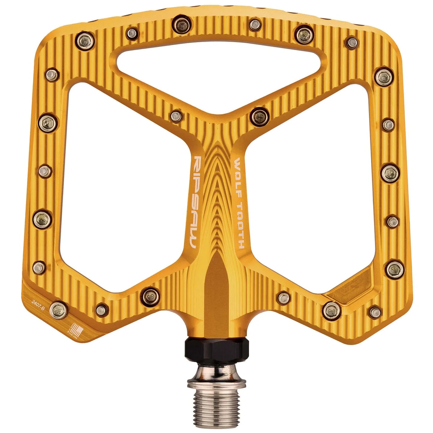 Pedales planos WOLF TOOTH RIPSAW dorados