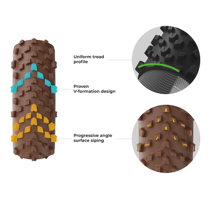 Neumático VITTORIA TERRENO PRO T60 Mixed Gravel Race 700c Tubeless Ready Flexible Marrón