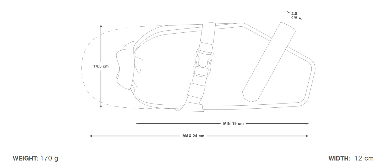 APIDURA RACING SADDLE PACK 3 L Negro