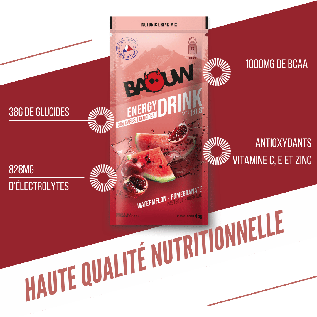 BAOUW ISOTONIC Bebida Energética (45g) Sandía/Granada