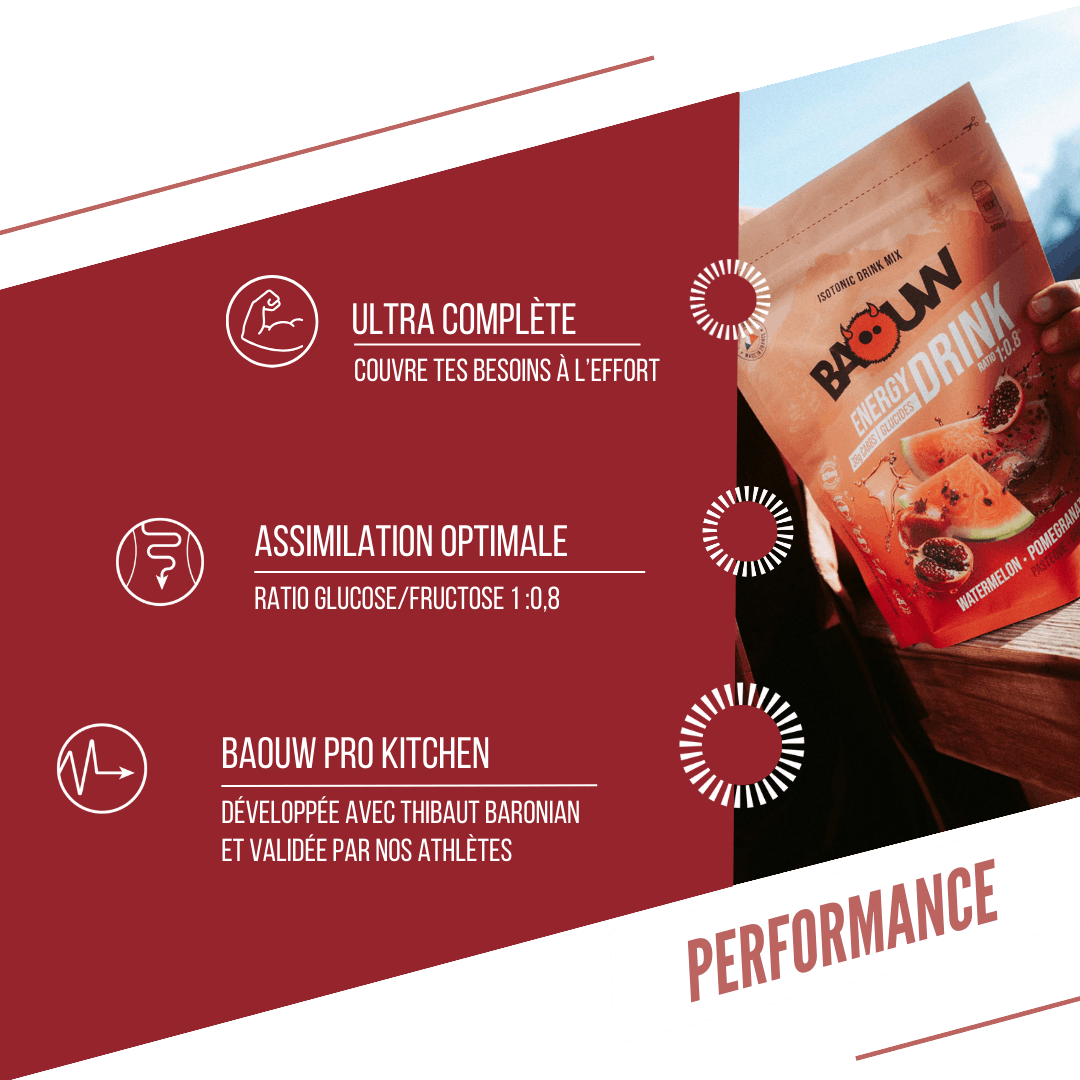 BAOUW ISOTONIC Bebida Energética (585g) Sandía/Granada