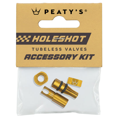 Kit de Tapones y Tuercas de Válvulas PEATY'S HOLESHOT FAST FLOW Oro
