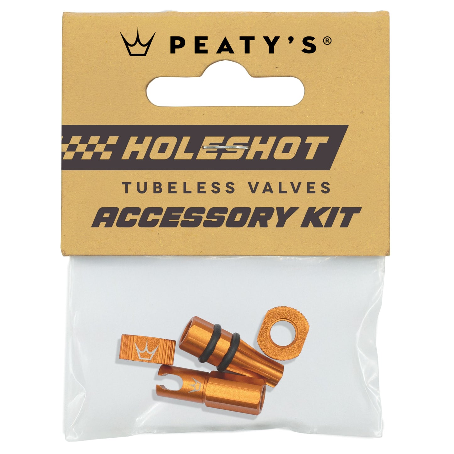 Kit PEATY'S HOLESHOT FAST FLOW Tapones de válvula y espigas naranja