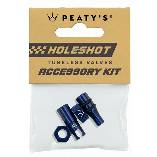 PEATY'S HOLESHOT FAST FLOW Kit de tapones de válvula y espigas Azul