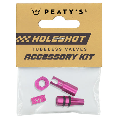 Kit Tapones y Tuercas de Válvulas PEATY'S HOLESHOT FAST FLOW Rosa