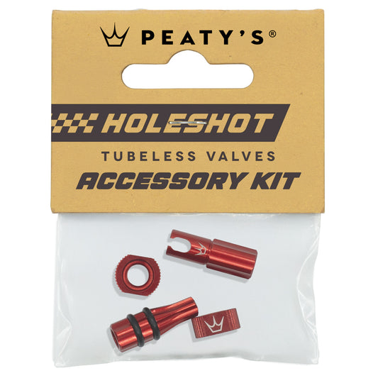 PEATY'S HOLESHOT FAST FLOW Kit de tapones de válvula y espigas Rojo
