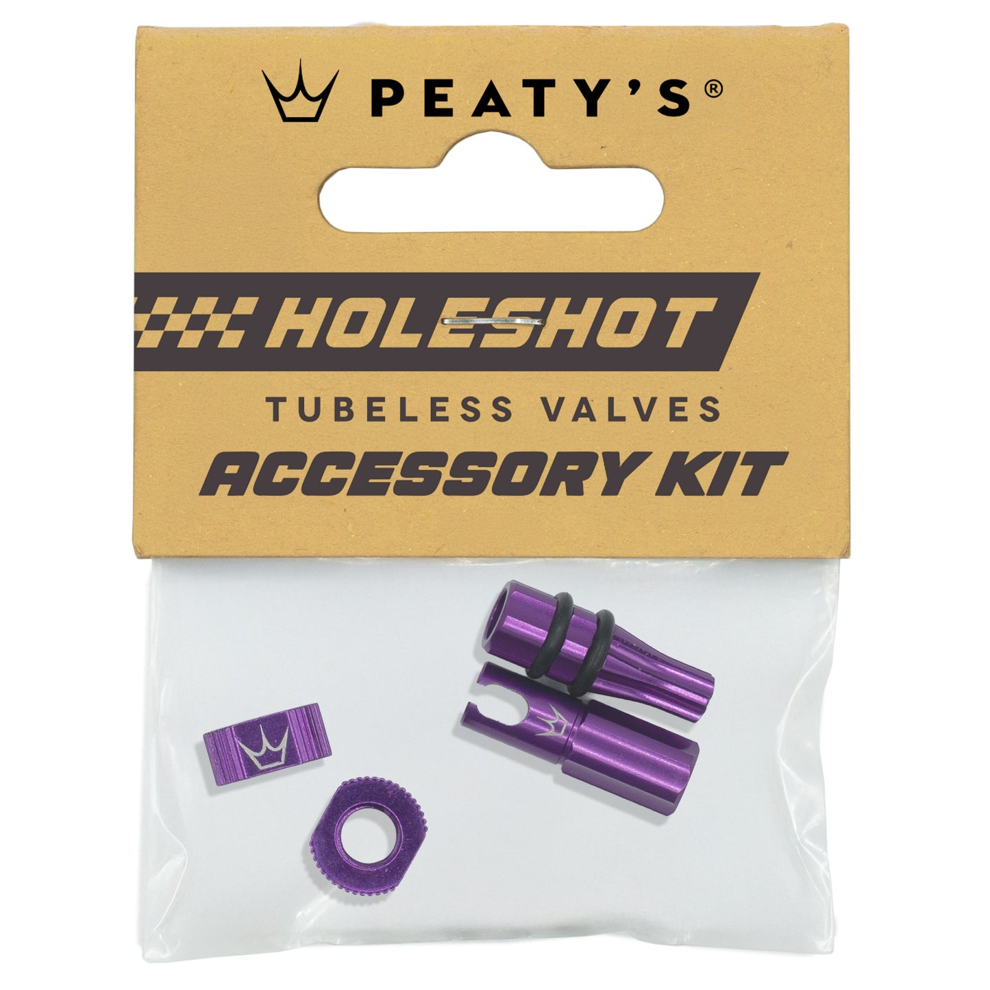 PEATY'S HOLESHOT FAST FLOW Kit de Tapones de Válvula y Espigas Morado