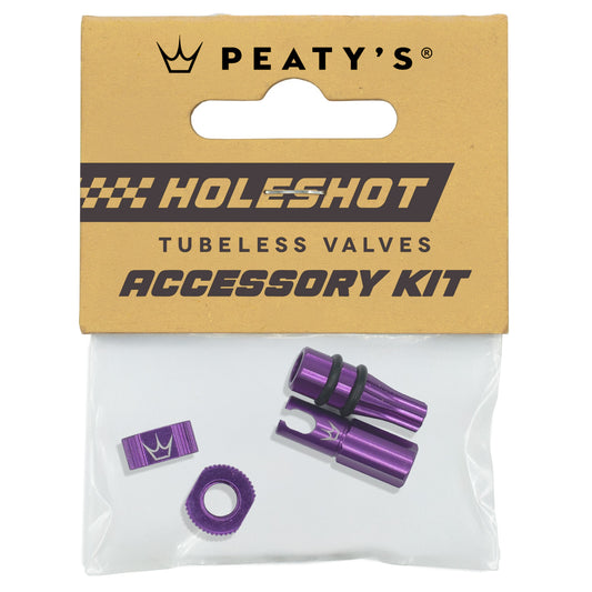 PEATY'S HOLESHOT FAST FLOW Kit de Tapones de Válvula y Espigas Morado