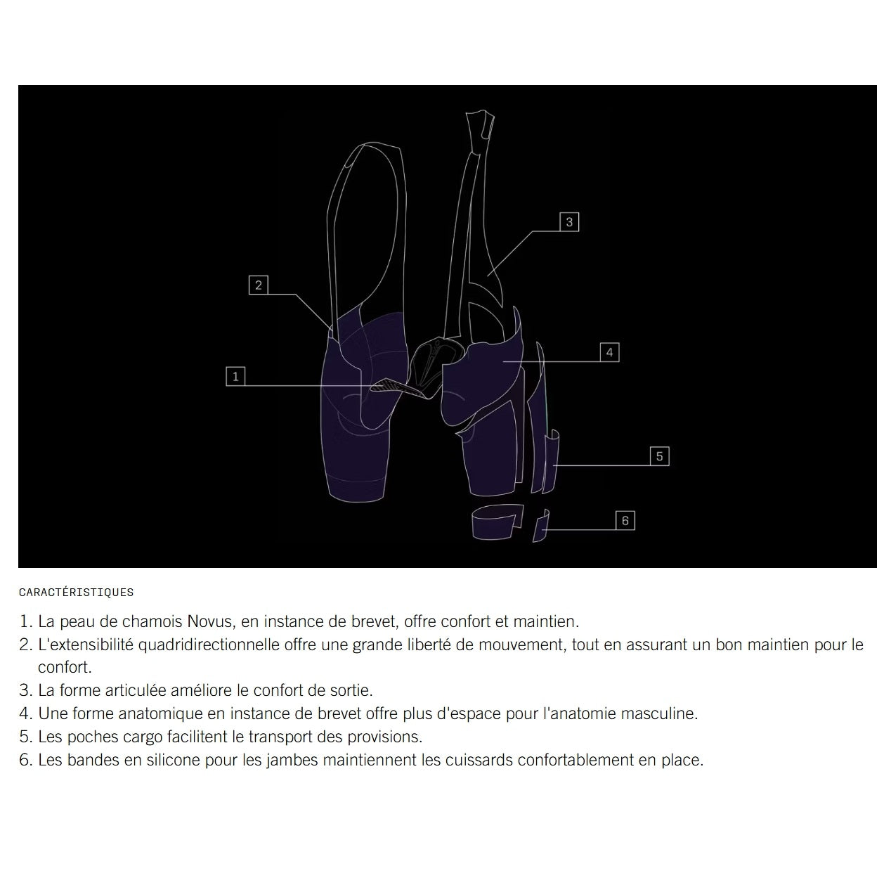 Culotte con tirantes POC CADENCE CARGO Negro