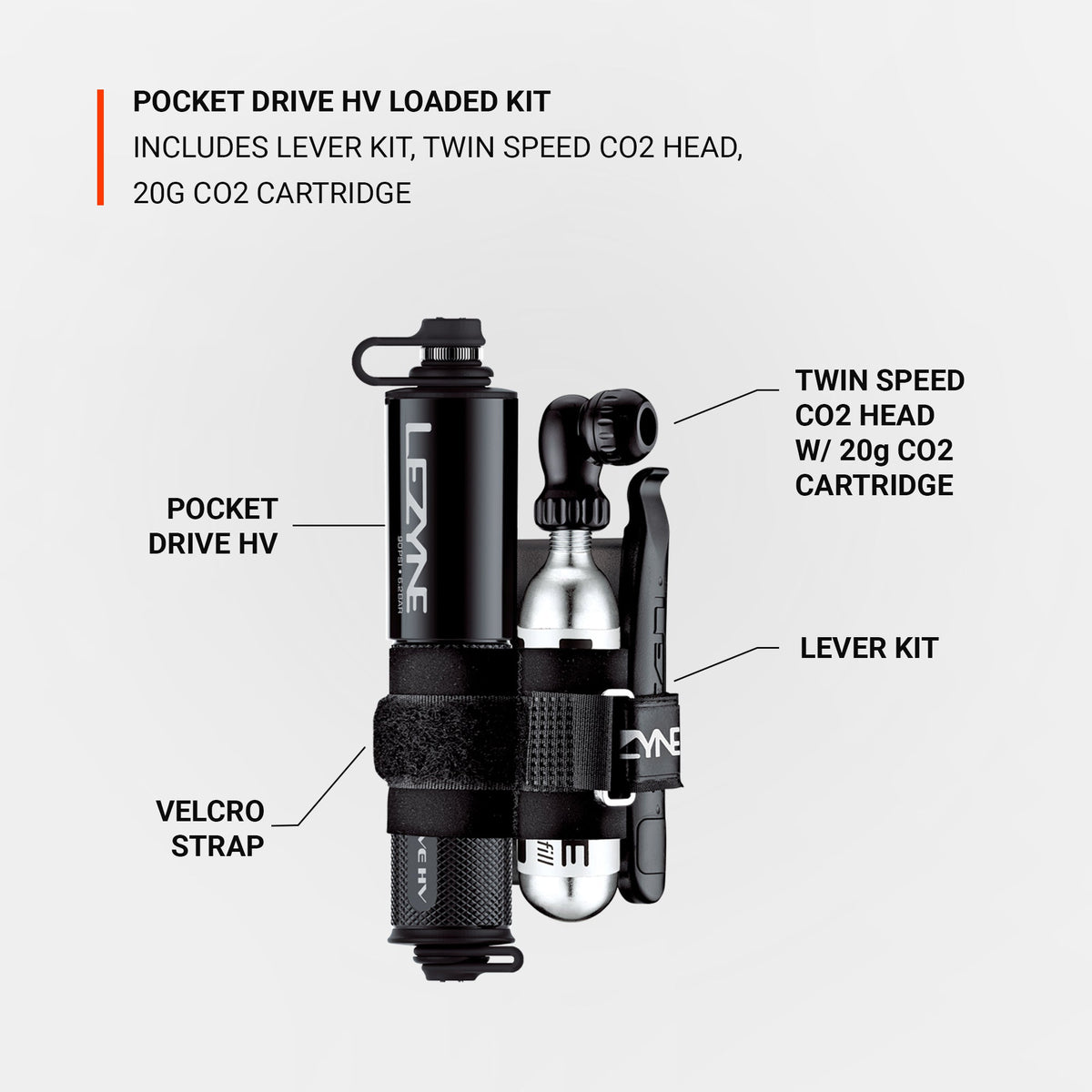 Bomba de mano LEZYNE POCKET DRIVE HV LOADED negra