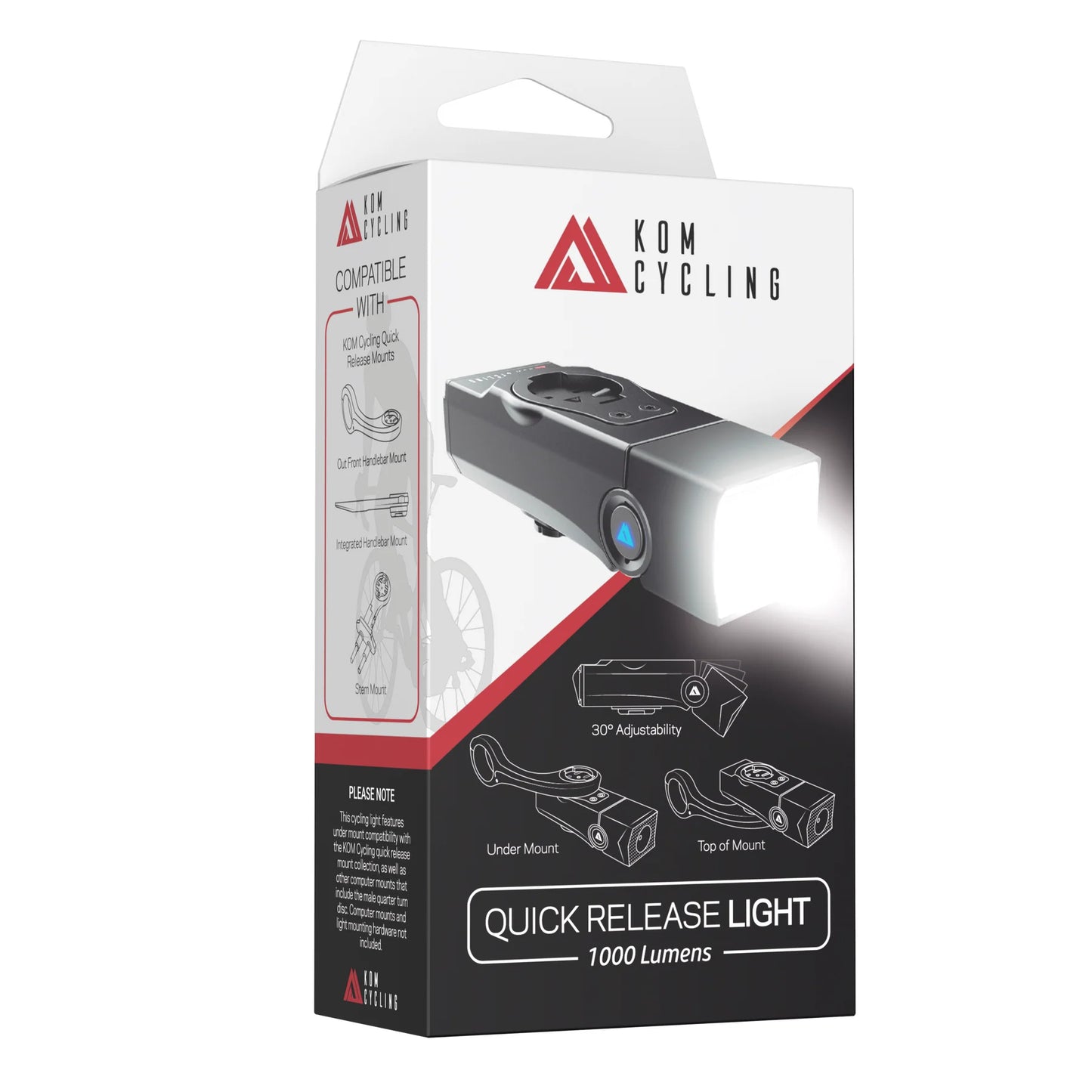 Iluminación delantera KOM CYCLING QUICK RELEASE LIGHT 1000