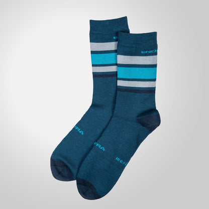Calcetines ENDURA BAABAA MERINO STRIPE Azul