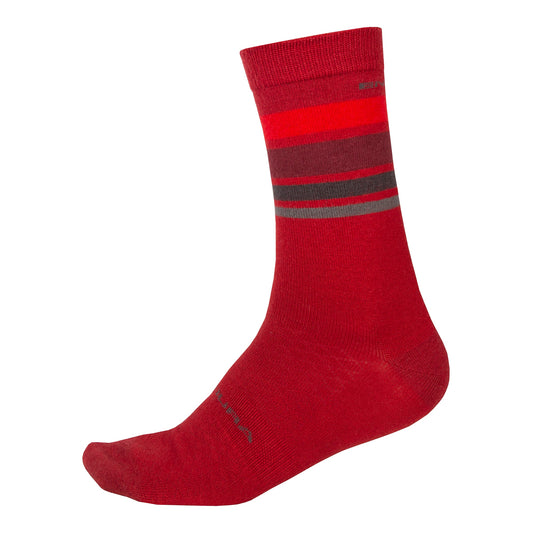 Calcetines ENDURA BAABAA MERINO STRIPE Rojo