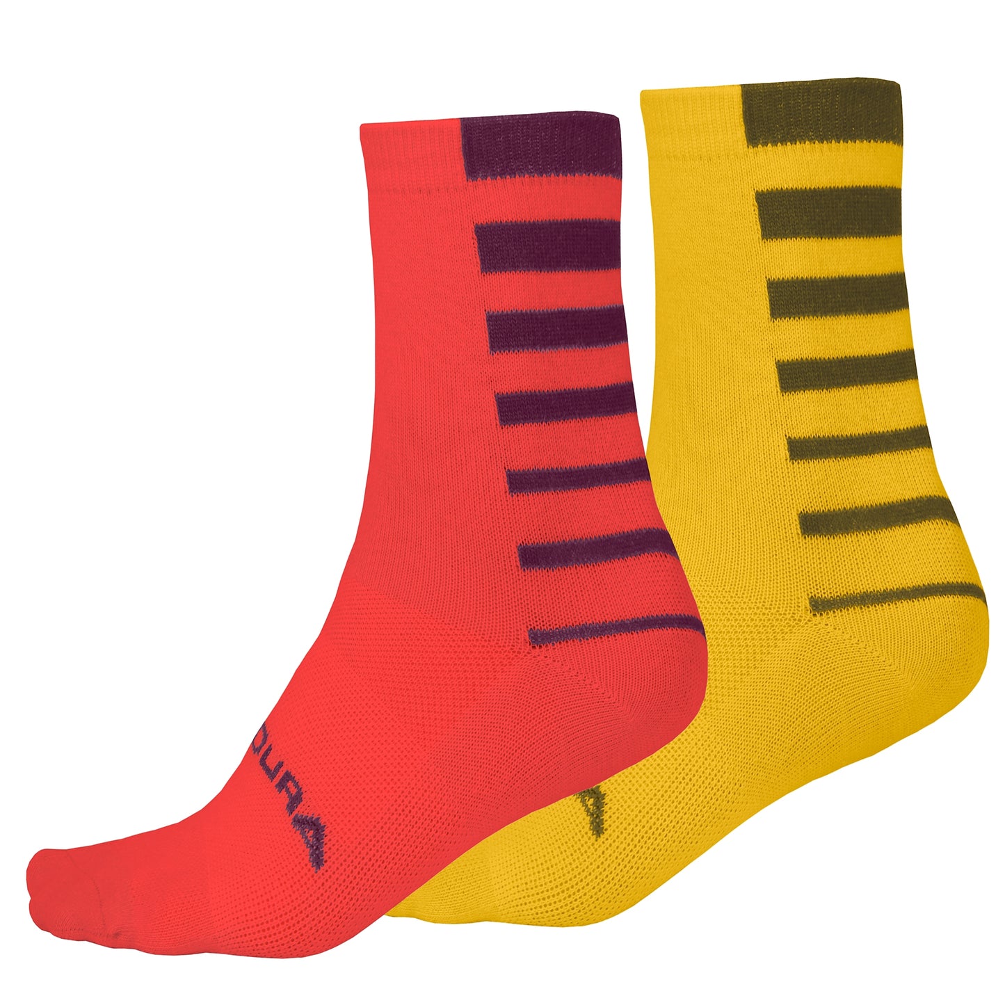 Calcetines ENDURA COOLMAX STRIPE 2-Pair Bronce/Rojo