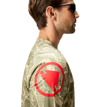 Maillot ENDURA LTD PRINTED Mangas Largas Camo Caqui