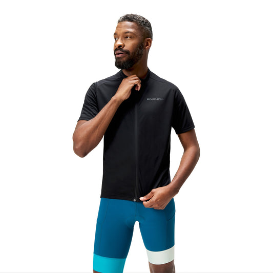 Maillot manga corta ENDURA LOOP ZIPPED Negro