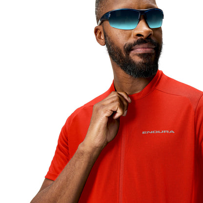 Maillot ENDURA LOOP ZIPPED Mangas Cortas Rojo