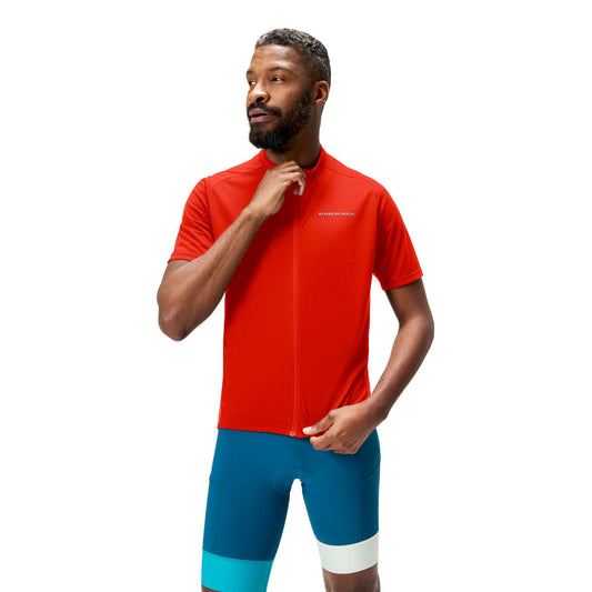 Maillot manga corta ENDURA LOOP ZIPPED Rojo 2025