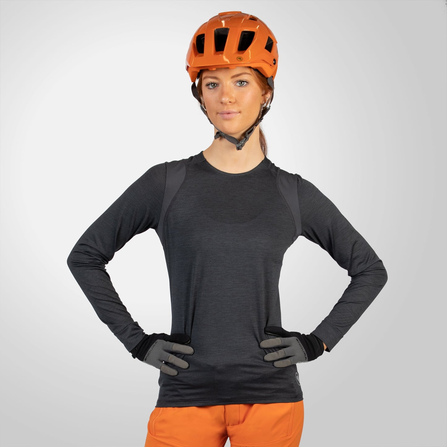 Maillot de manga larga ENDURA SINGLETRACK Gris, Mujer