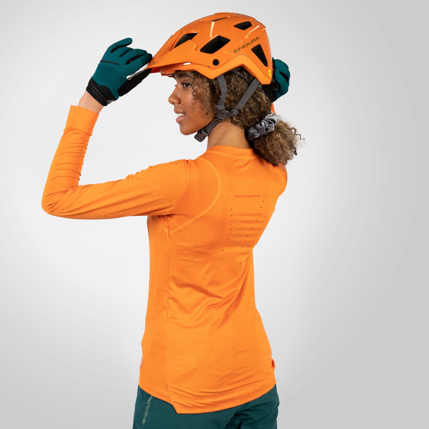Maillot manga larga ENDURA SINGLETRACK Mujer Naranja