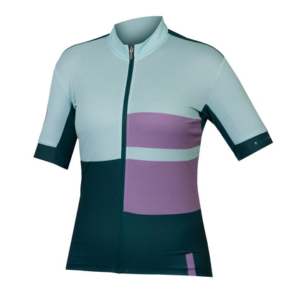Maillot ENDURA FS260 PRINT Mujer Mangas Cortas Verde/Violeta