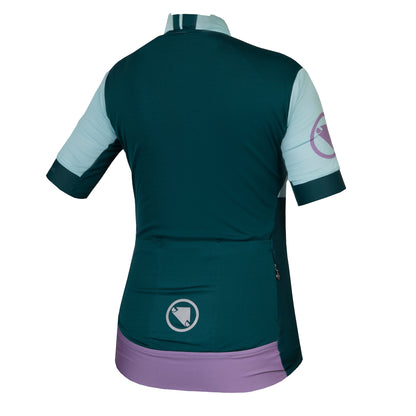 Maillot ENDURA FS260 PRINT Mujer Mangas Cortas Verde/Violeta