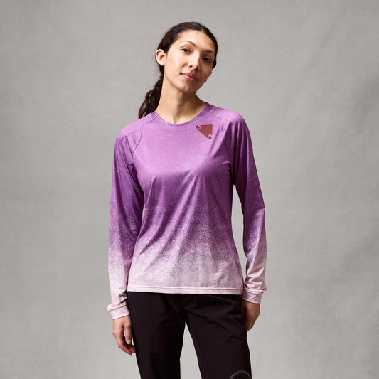 Maillot manga larga ENDURA SINGLETRACK PRINT ENP Mujer Morado