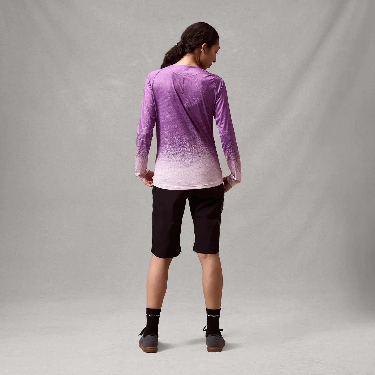Maillot manga larga ENDURA SINGLETRACK PRINT ENP Mujer Morado
