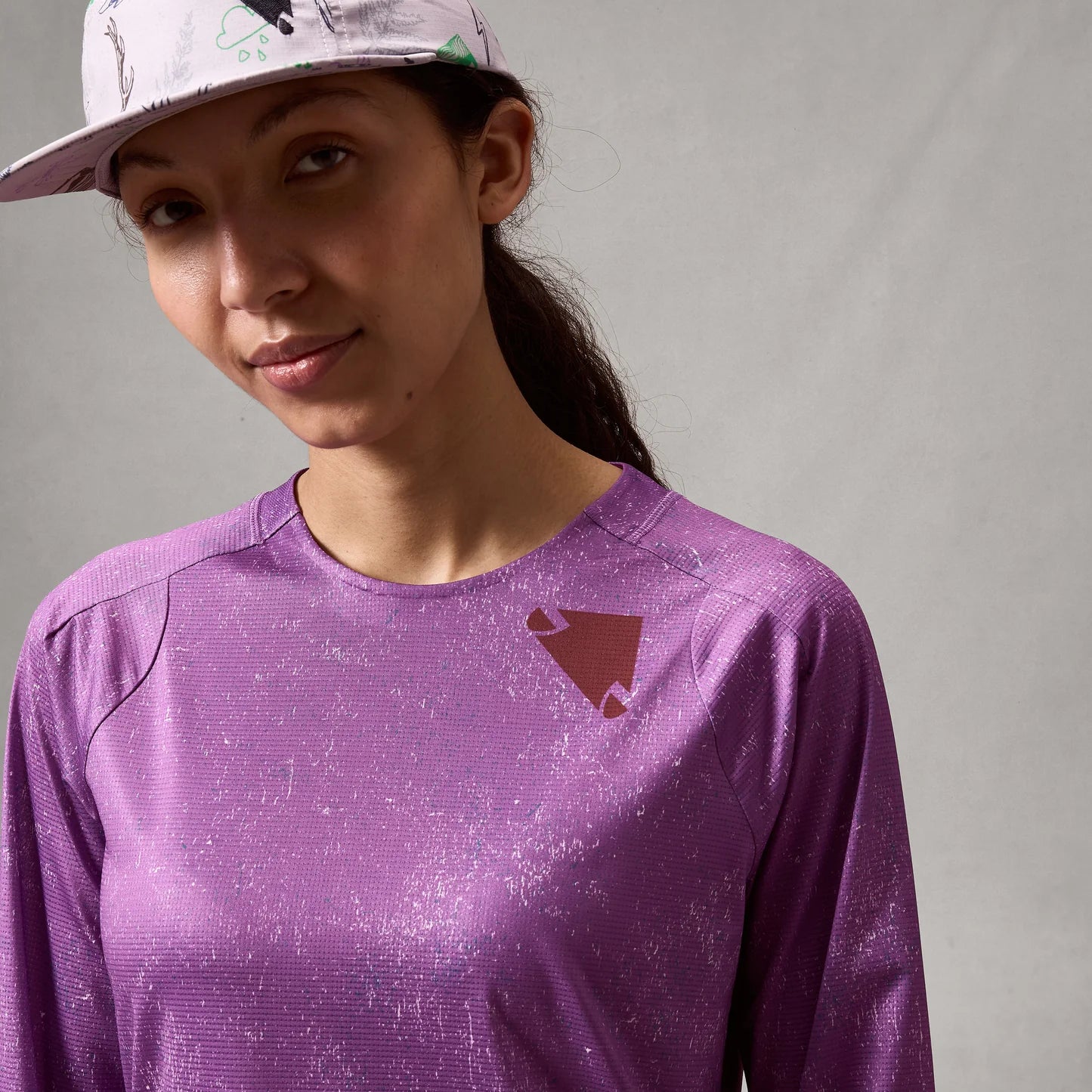 Maillot manga larga ENDURA SINGLETRACK PRINT ENP Mujer Morado