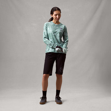 Maillot manga larga ENDURA SINGLETRACK PRINT Mujer Verde salvia