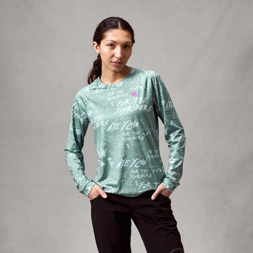 Maillot manga larga ENDURA SINGLETRACK PRINT Mujer Verde salvia