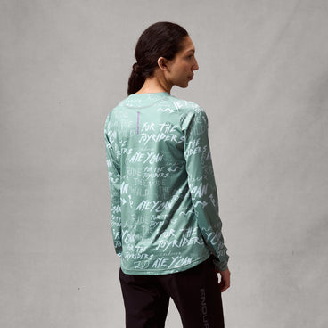 Maillot manga larga ENDURA SINGLETRACK PRINT Mujer Verde salvia