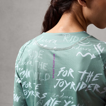 Maillot manga larga ENDURA SINGLETRACK PRINT Mujer Verde salvia