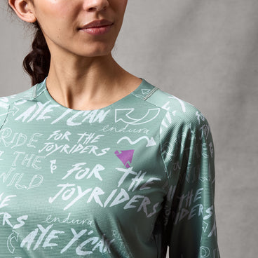 Maillot manga larga ENDURA SINGLETRACK PRINT Mujer Verde salvia