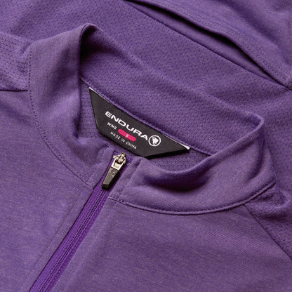 Maillot ENDURA LOOP ZIPPED Mangas Cortas Mujer Violeta