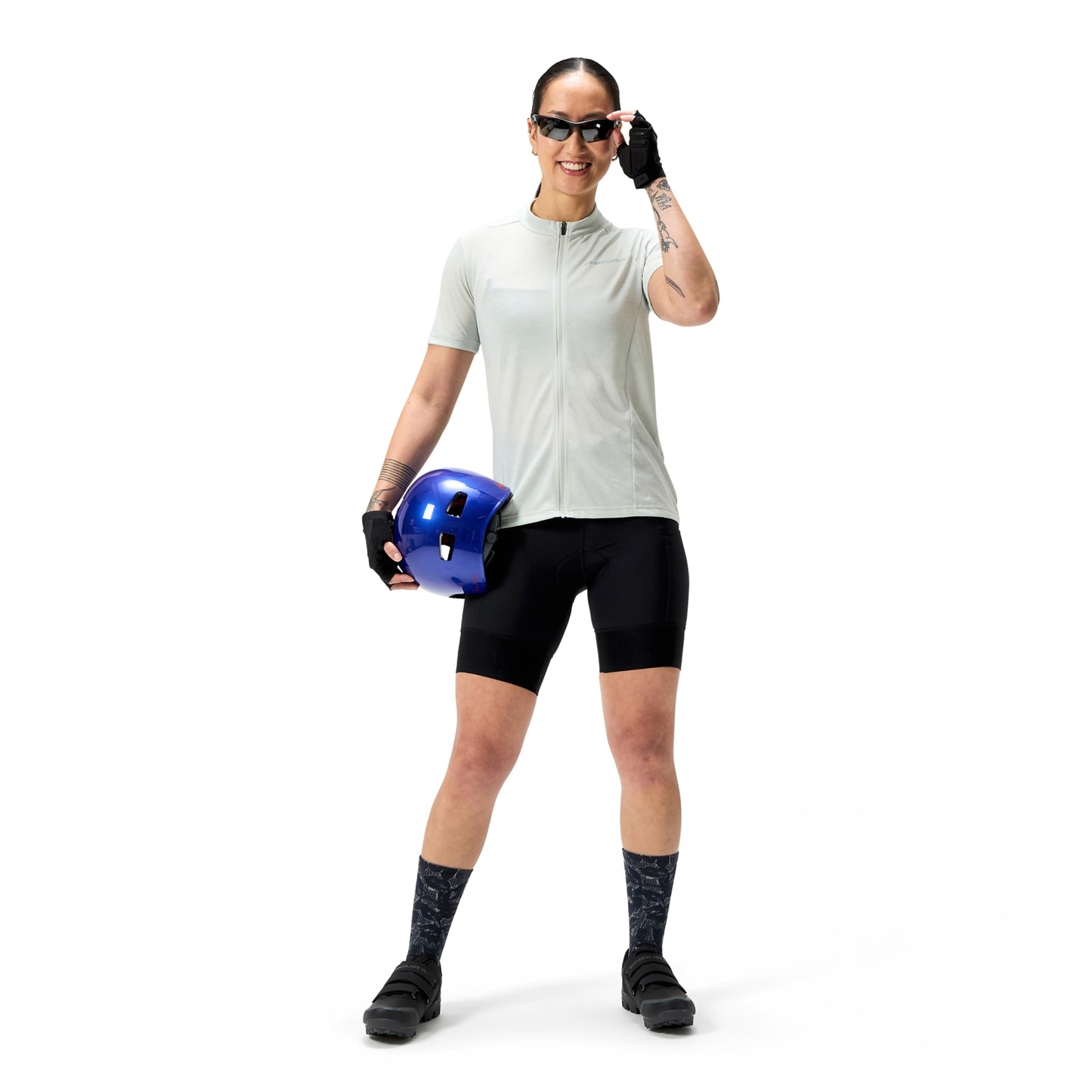 Maillot Mujer ENDURA LOOP ZIPPED Manga Corta Gris