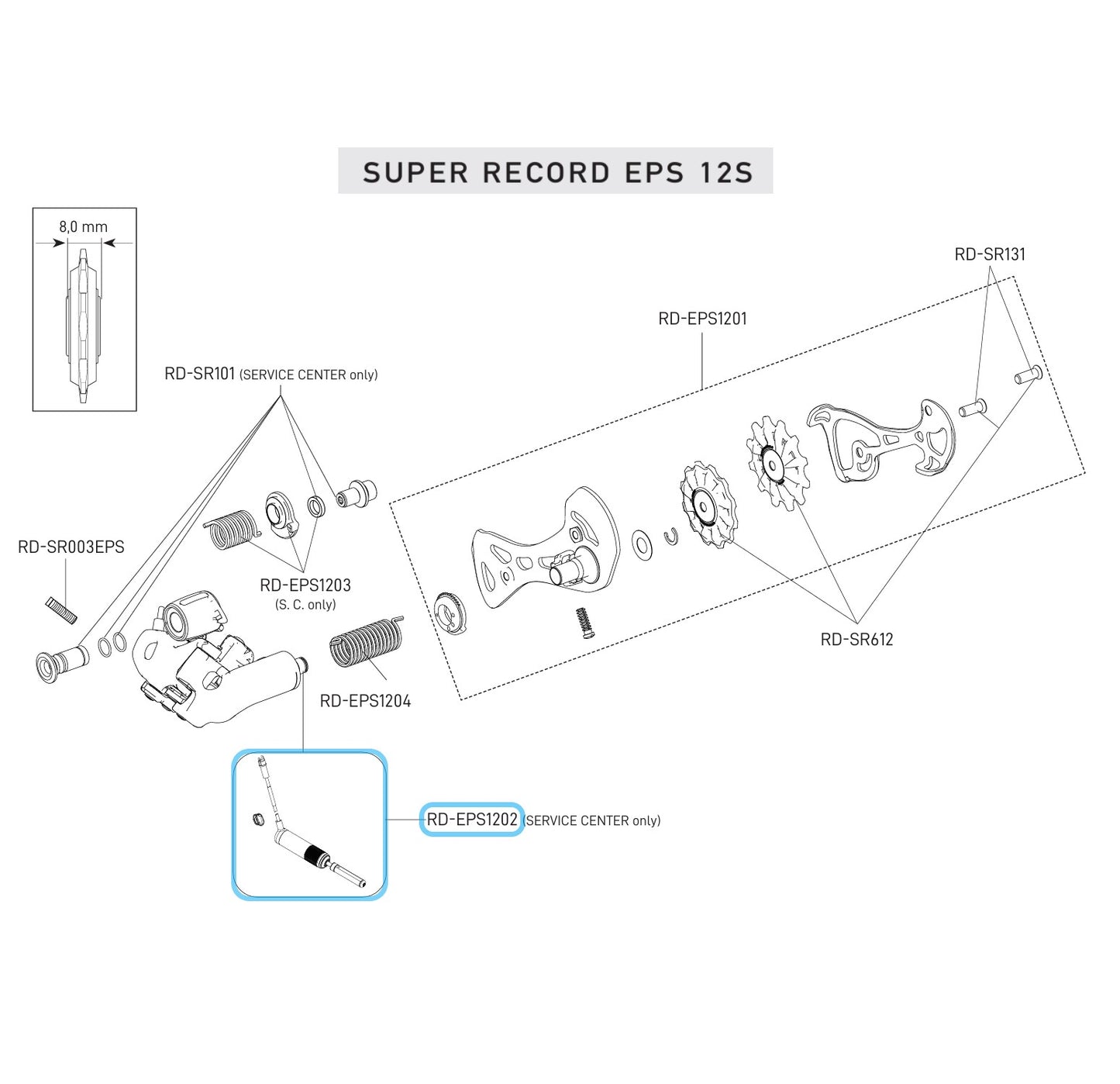 CAMPAGNOLO SUPER RECORD EPS 12V Motor cambio trasero