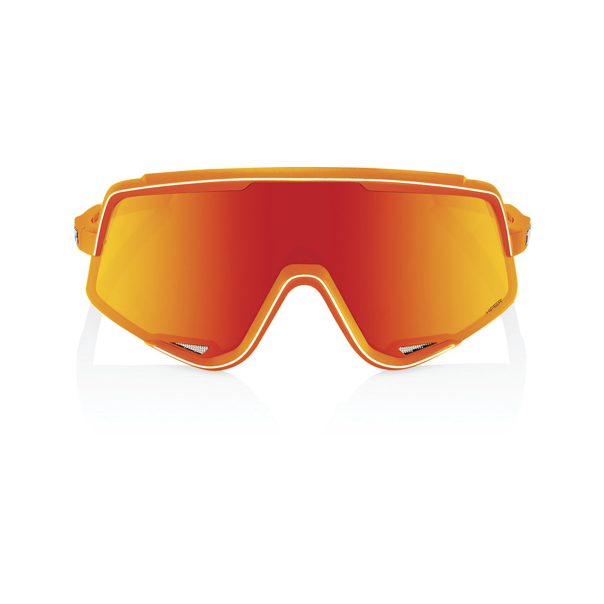 Gafas 100% GLENDALE Soft Tact Neon Orange Hiper Mirror Red