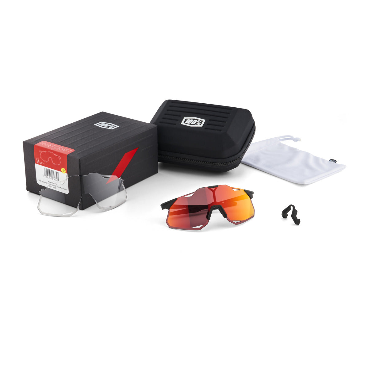 Gafas 100% HYPERCRAFT XS Soft Tact Black Hiper Multicapa Espejo Rojo