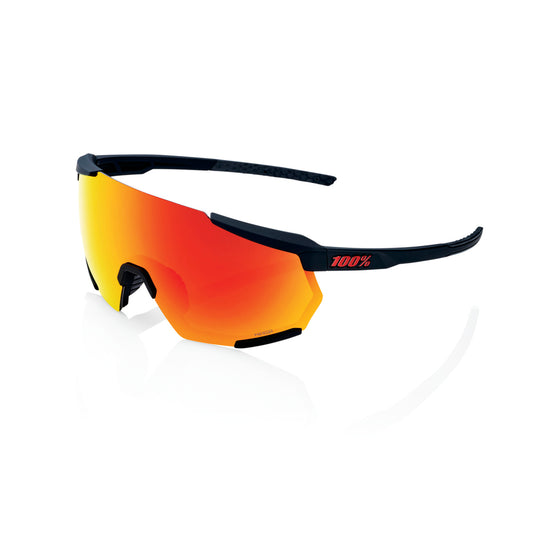 Gafas 100% RACETRAP 3.0 Soft Tact Negro Hiper Multicapa Espejo Rojo