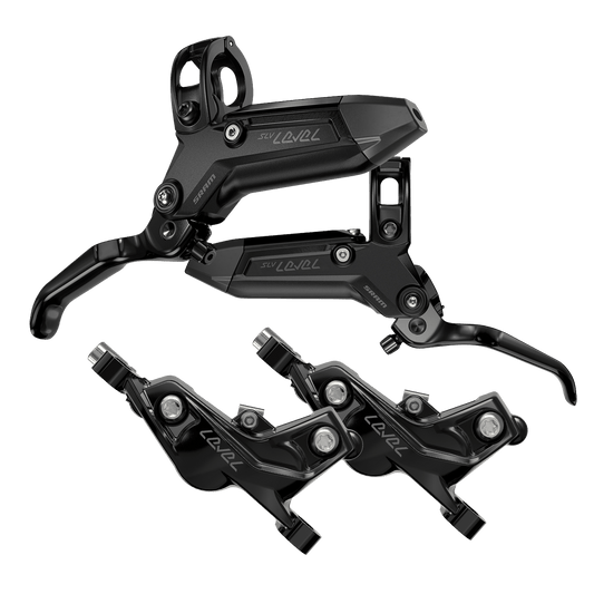 Par de frenos SRAM LEVEL SILVER STEALTH de 4 pistones Negro