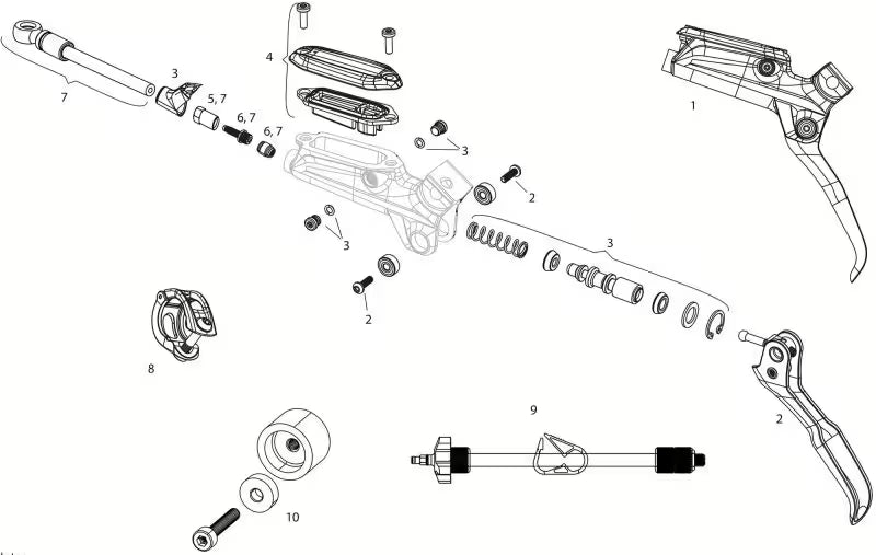 Maneta de freno SRAM LEVEL TLM de aluminio dorado sin latiguillo